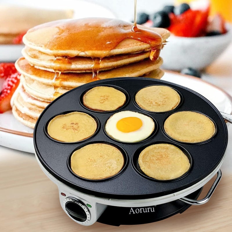 Aoruru Electric Pancake Maker for Kids Mini Crepe Maker Nonstick Fried Eggs Pan - Image 4